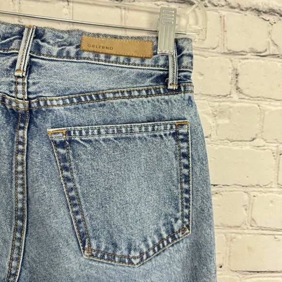 GRLFRND Womens Jeans Size 24 Helena Button Fly Blue Radio Clash Distressed USA - Picture 12 of 16